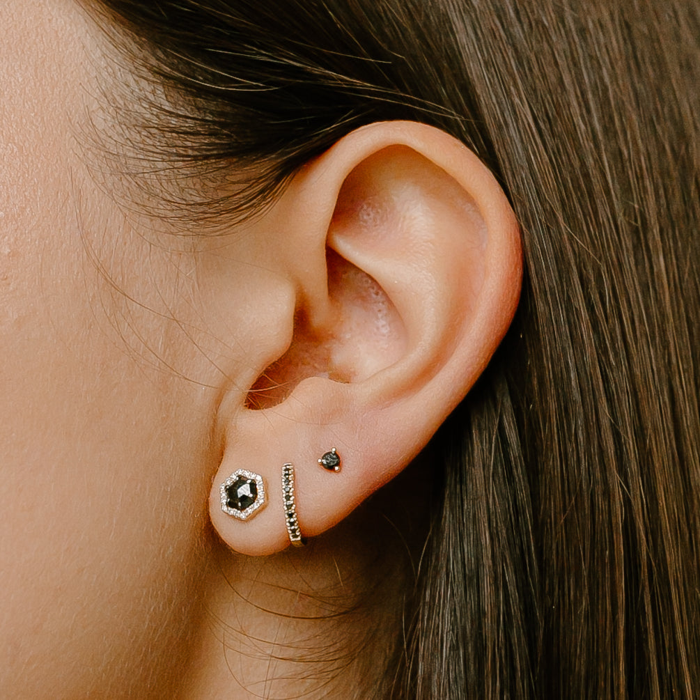 9ct White Gold 0.40ct Black Diamond Circle Earrings – Bijou Jewellery